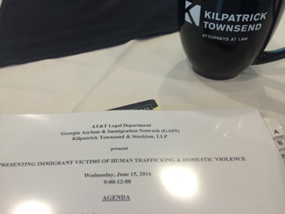 Program from the June training at Kilpatrick Townsend & Stockton, LLP
